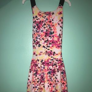 Cross-back neon short dress